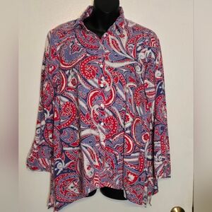 Vibrant Paisley Button-Up Shirt